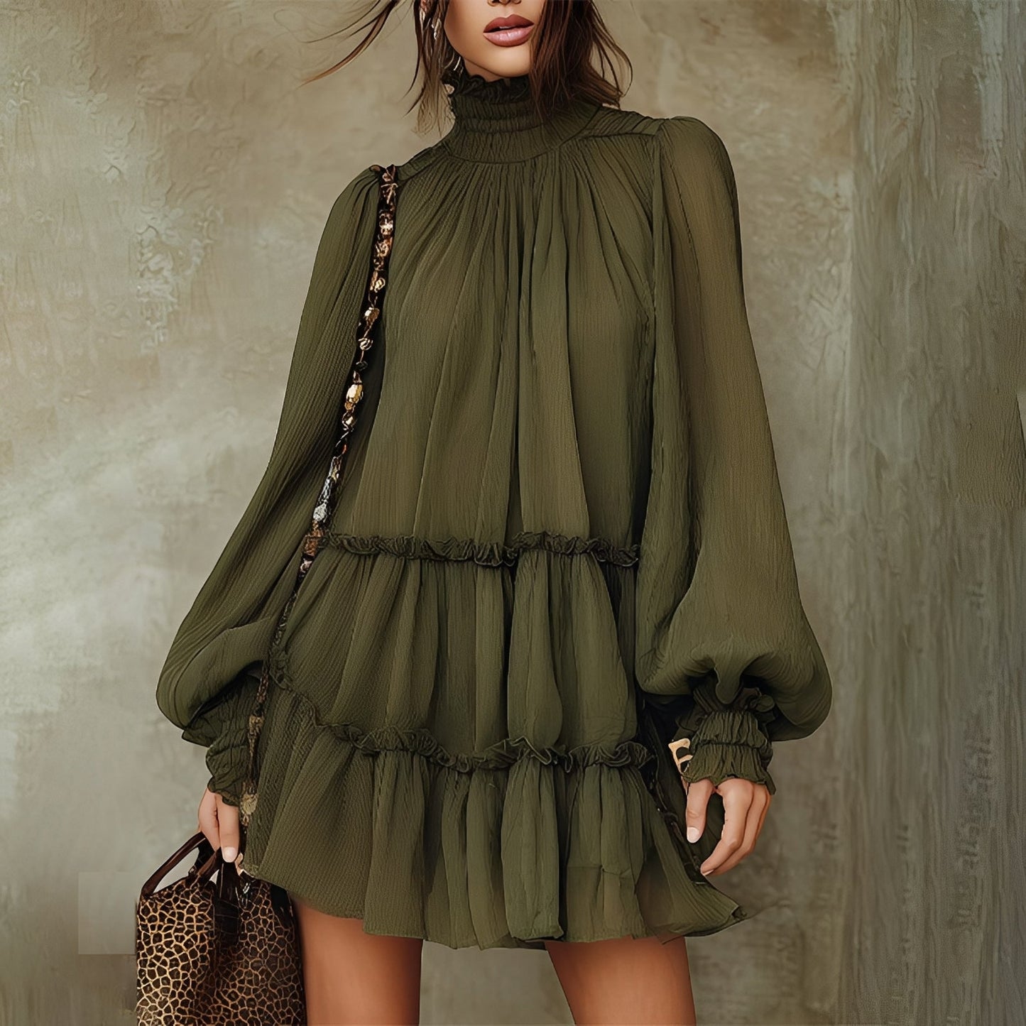 Mayeth - Stilvolles Ruffle Mini Kleid