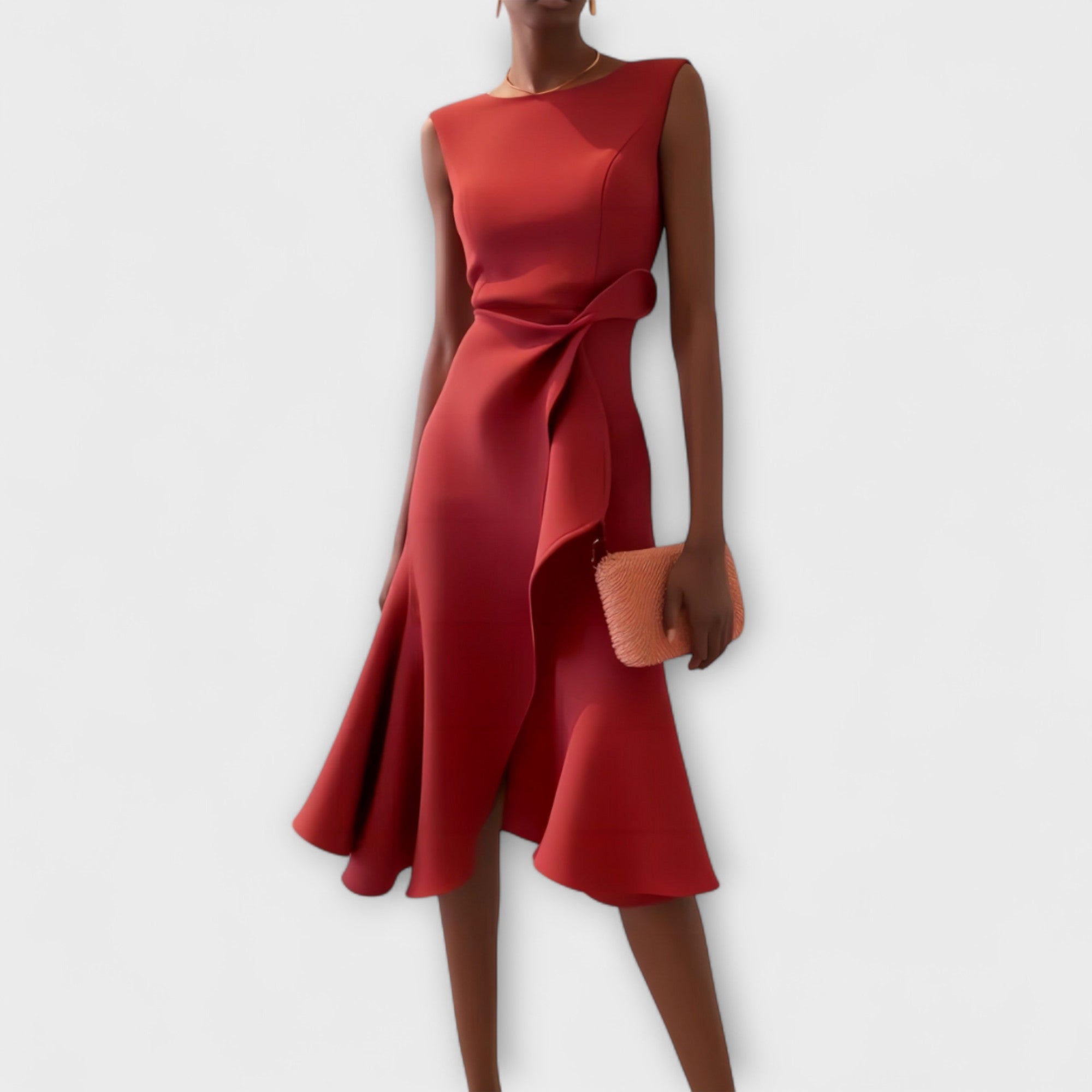 Sheila - Elegantes Damen Midikleid mit Volant-Details