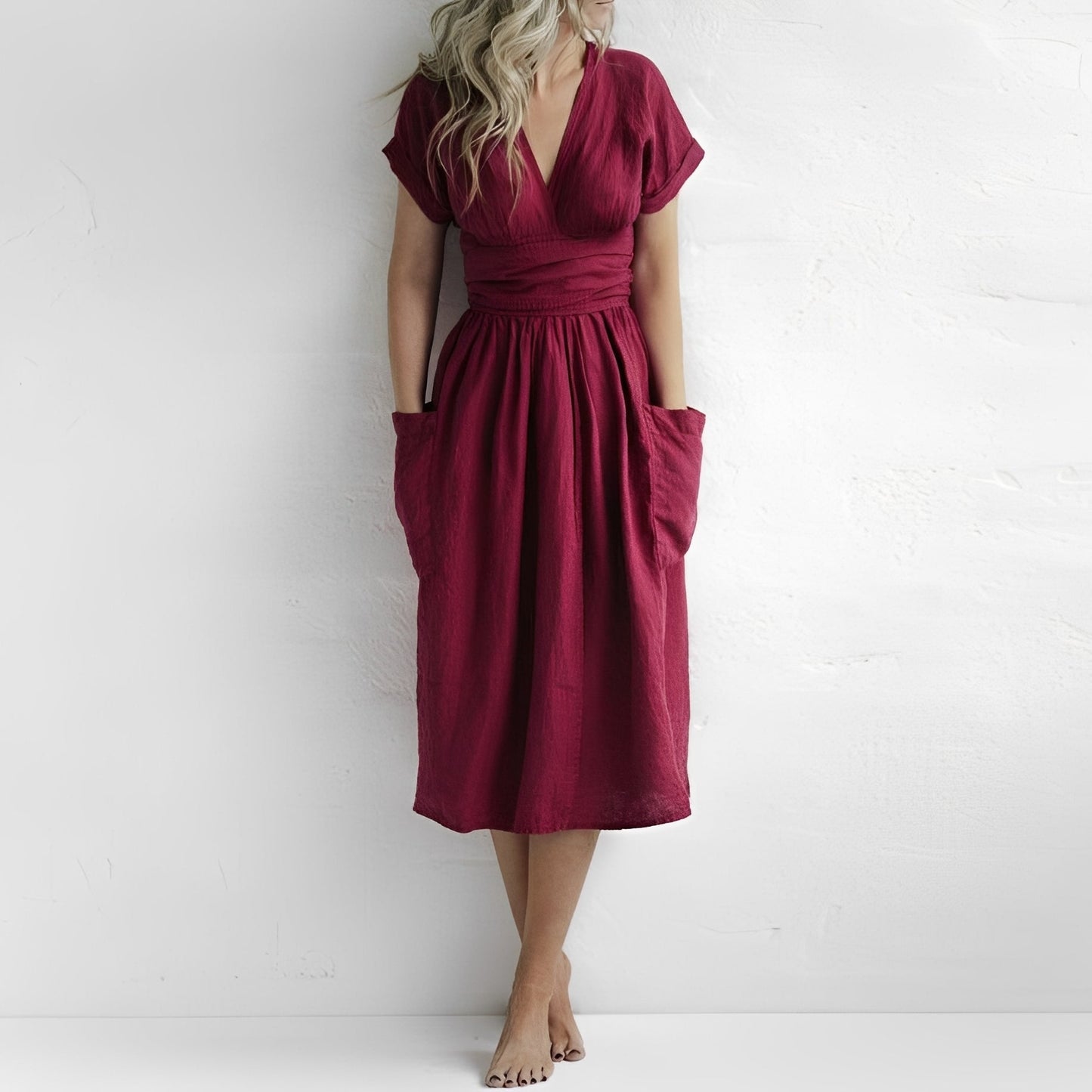 Sasha - Lockeres Wickelkleid mit Taschen