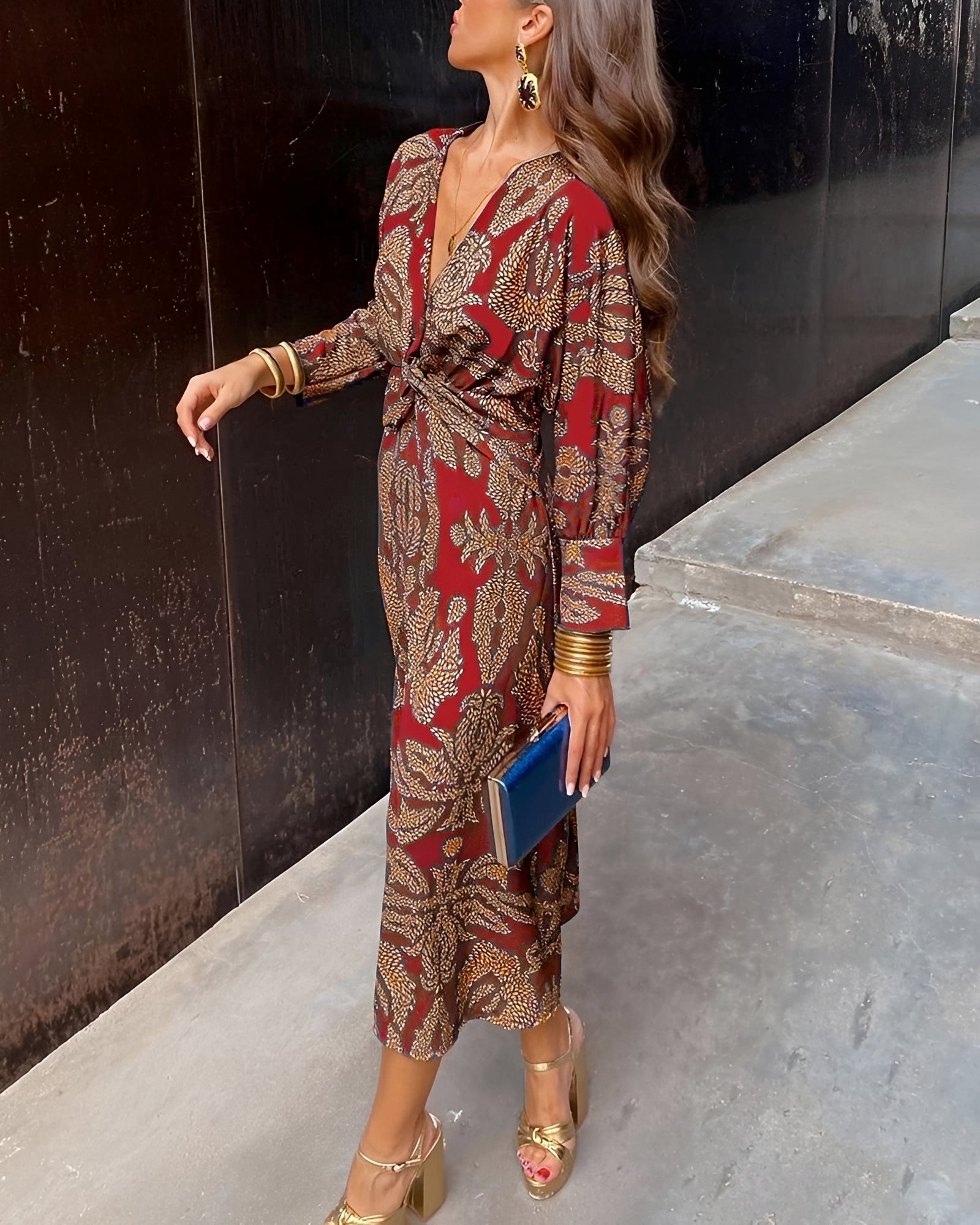 Yahya - Langes Midikleid mit Print