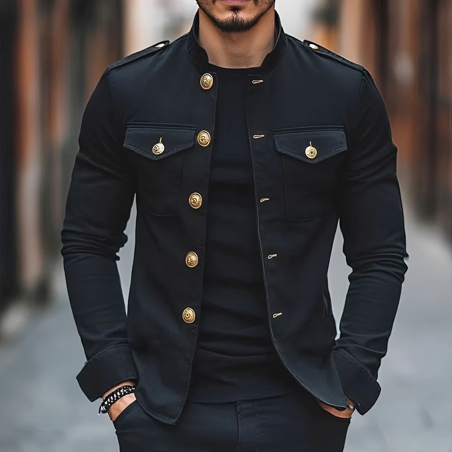 Leighton - Legere Klassische Jacke mit Knöpfen
